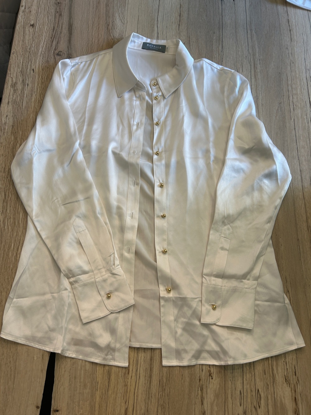 Ravella 100% Silk Gold Button-Front